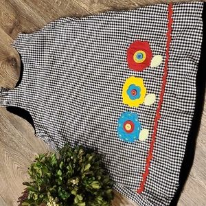 Rare Bailey Boys Reversible Black Gingham Floral Dress Sz 5 Rudolph Corduroy